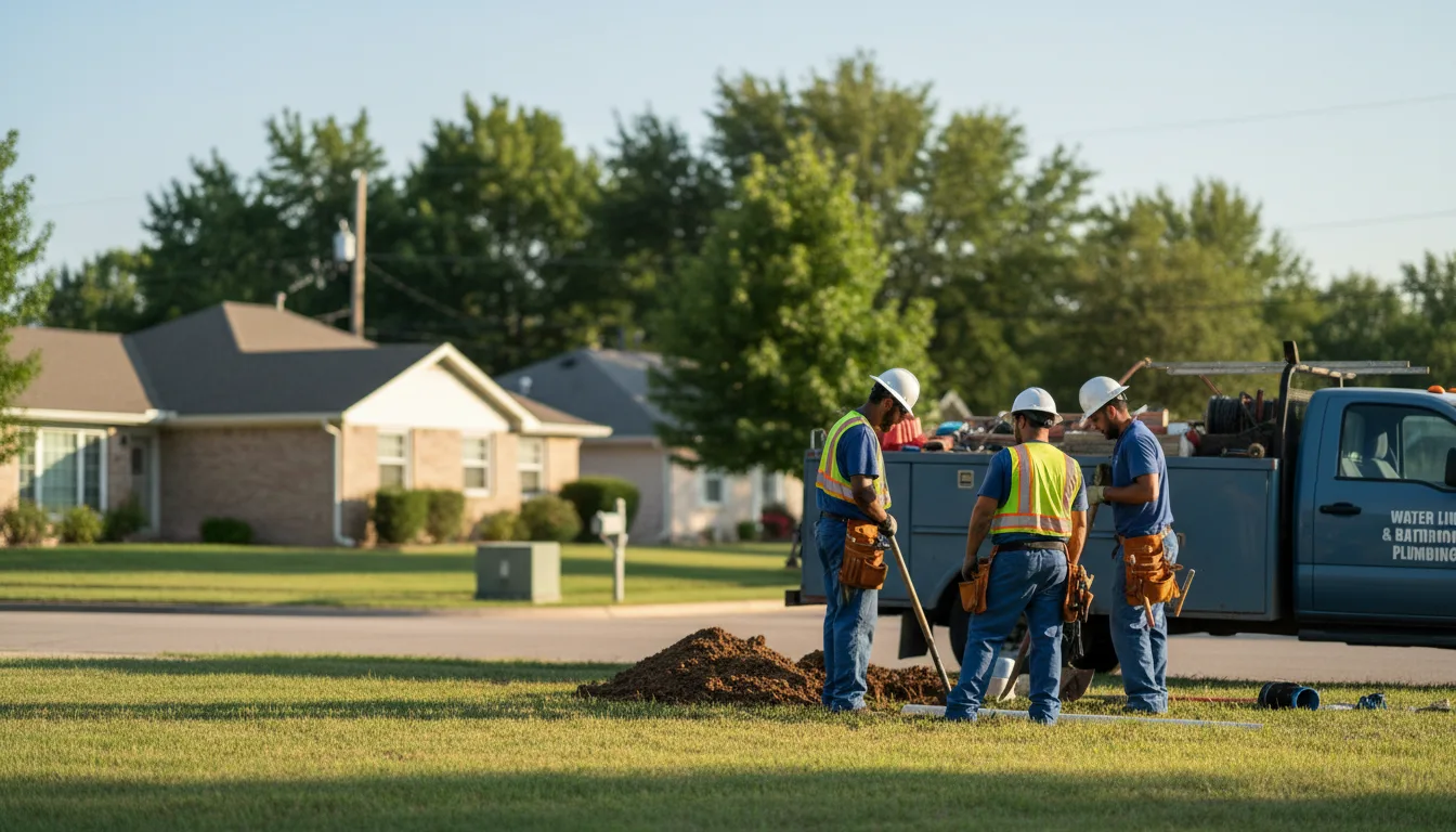 Residential water line and bathroom plumbing service in Klondike, TX